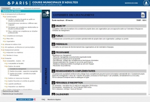 le logiciel et le portail du centre de formation de la Mairie de Paris